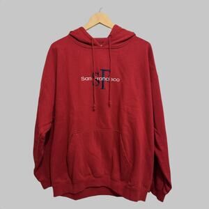 San Francisco Unisex Hoodie Embroidered Red Athleisure Urban Sporty Size 3XL